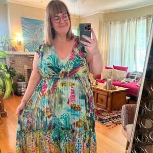 Anthropologie 1X By Anthropologie V-Neck
Flutter-Sleeve Dress